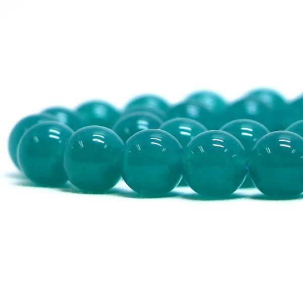 パワーストーン 天然石 ビーズ カラージェード(アクアブルー・染め) 丸玉 10mm 1連販売