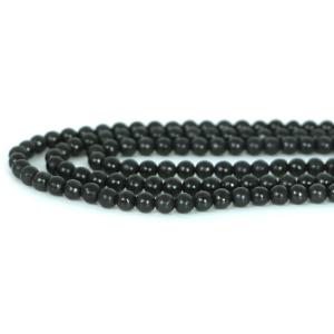 パワーストーン 天然石 ビーズ シュンガイト shungite ロシア産 丸玉 6mm 1連販売｜gembazaar