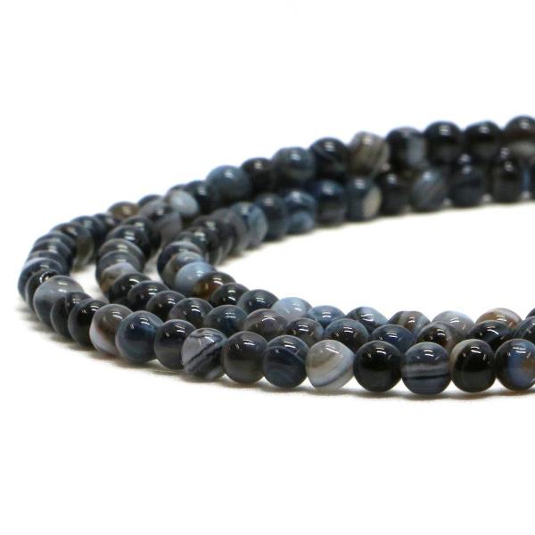 パワーストーン 天然石 ビーズ 天眼石（しまメノウ） 丸玉 4mm 1連販売