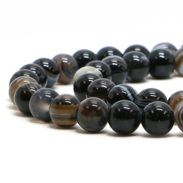 パワーストーン 天然石 ビーズ 天眼石（しまメノウ） 丸玉 8mm 1連販売
