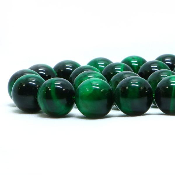 パワーストーン 天然石 ビーズ グリーンタイガーアイ 丸玉 14mm 1連販売