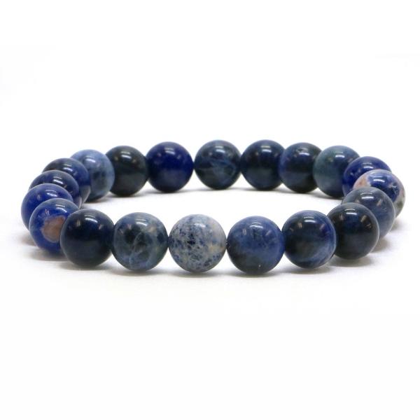 パワーストーン 天然石 ブレスレット ソーダライト 丸玉 10mm 数珠 念珠 Bracelet お...