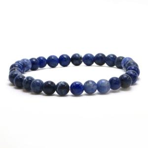 パワーストーン 天然石 ブレスレット ソーダライト 丸玉 6mm 数珠 念珠 Bracelet お試し価格｜gembazaar