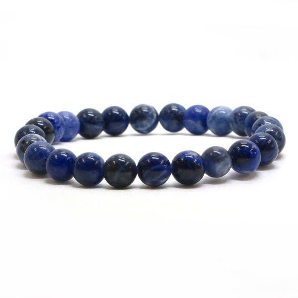 パワーストーン 天然石 ブレスレット ソーダライト 丸玉 8mm 数珠 念珠 Bracelet お試...
