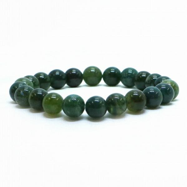 パワーストーン 天然石 ブレスレット モスアゲート 丸玉 8mm 数珠 念珠 Bracelet お試...