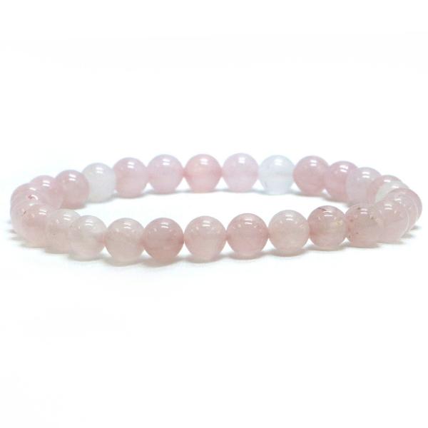 パワーストーン 天然石 ブレスレット ローズクォーツ 丸玉 6mm 数珠 念珠 Bracelet お...