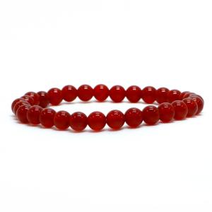 パワーストーン 天然石 ブレスレット レッドアゲート 丸玉 6mm 数珠 念珠 Bracelet お試し価格｜gembazaar