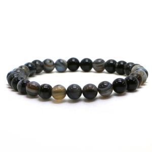パワーストーン 天然石 ブレスレット 天眼石 縞瑪瑙 アイアゲート 丸玉 6mm 数珠 念珠 Bracelet お試し価格｜gembazaar