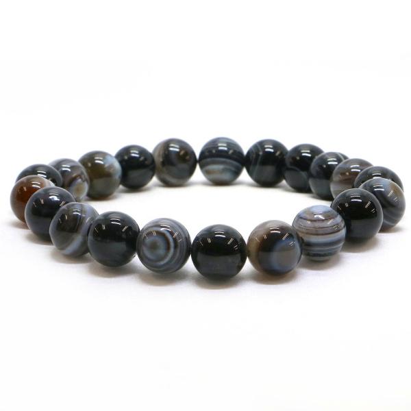 パワーストーン 天然石 ブレスレット 天眼石 縞瑪瑙 アイアゲート 丸玉 10mm 数珠 念珠 Br...