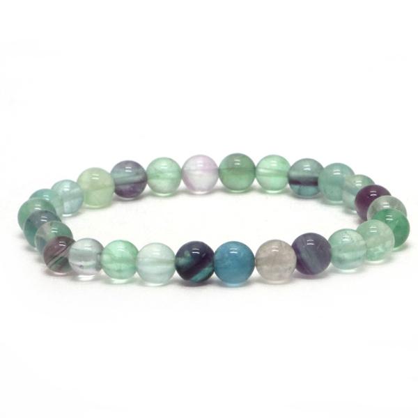 パワーストーン 天然石 ブレスレット フローライト 丸玉 6mm 数珠 念珠 Bracelet お試...