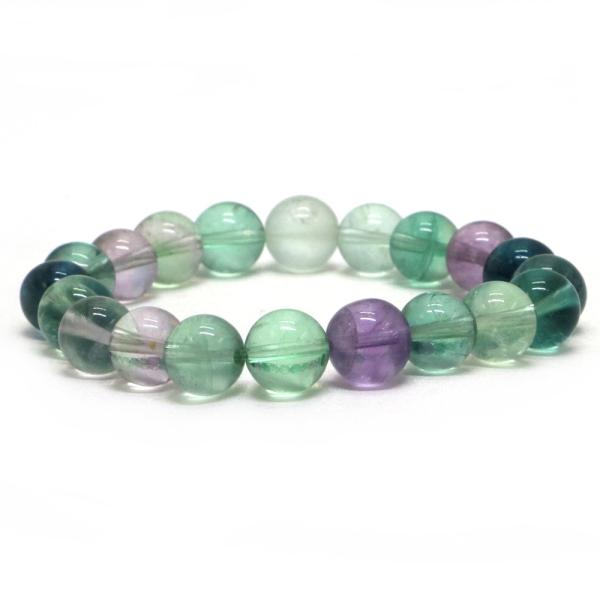 パワーストーン 天然石 ブレスレット フローライト 丸玉 10mm 数珠 念珠 Bracelet お...