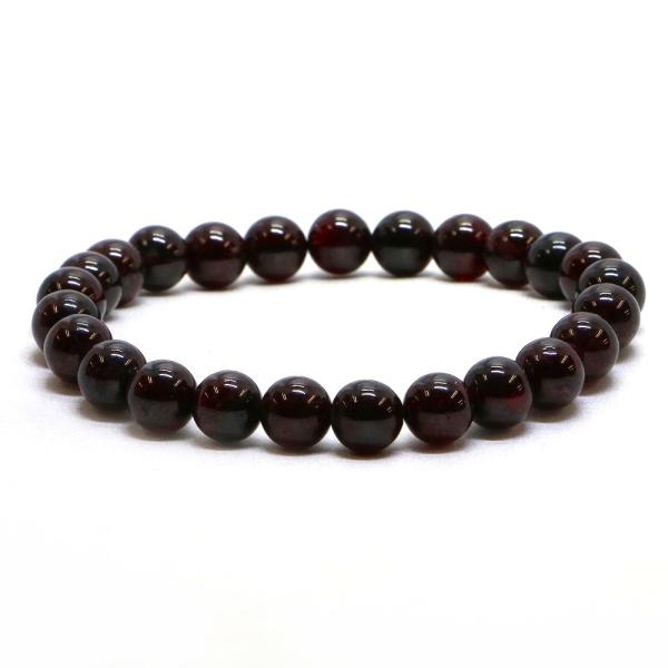 パワーストーン 天然石 ブレスレット ガーネット 丸玉 8mm 数珠 念珠 Bracelet お試し...