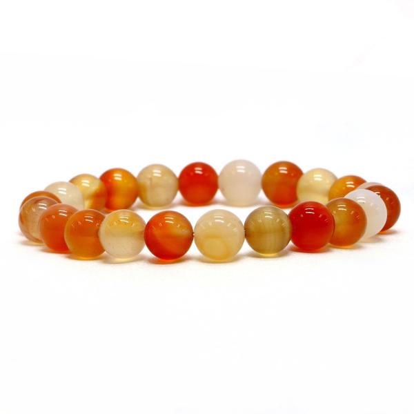 パワーストーン 天然石 ブレスレット カーネリアン 丸玉 8mm 数珠 念珠 Bracelet お試...