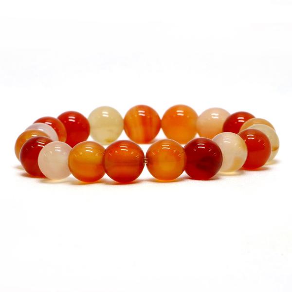 パワーストーン 天然石 ブレスレット カーネリアン 丸玉 10mm 数珠 念珠 Bracelet お...