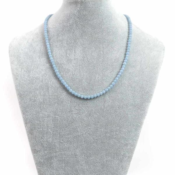 パワーストーン 天然石 シンプルストーンネックレス エンジェライト丸玉4mm