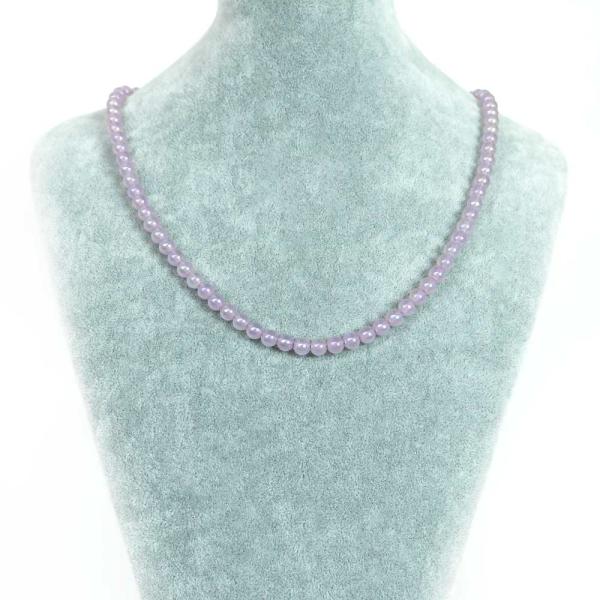 パワーストーン 天然石 シンプルストーンネックレス ラベンダーオーラクリスタル丸玉6mm