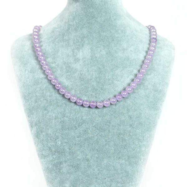 パワーストーン 天然石 シンプルストーンネックレス ラベンダーオーラクリスタル 丸玉8mm