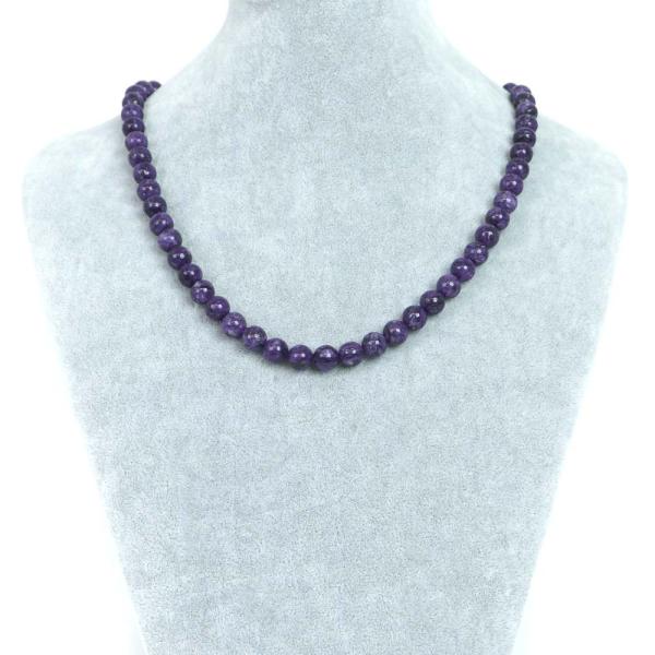 パワーストーン 天然石 シンプル シンプルストーンネックレス チャロアイト 丸玉 9mm