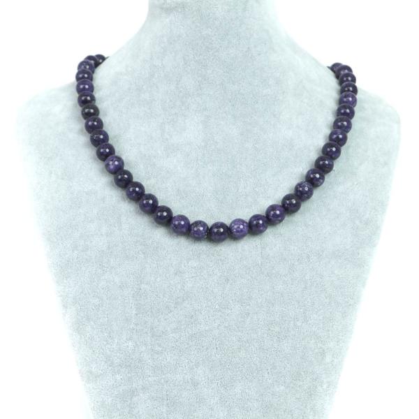 パワーストーン 天然石 シンプル シンプルストーンネックレス チャロアイト 丸玉 10mm