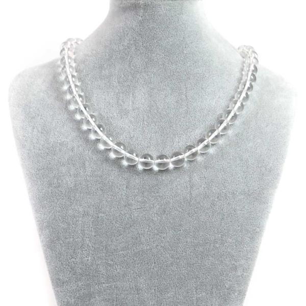 パワーストーン 天然石 シンプルストーンネックレス 水晶AA（クリスタル）丸玉10mm