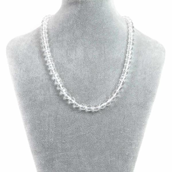 パワーストーン 天然石 シンプルストーンネックレス 水晶（クリスタル）カット8mm