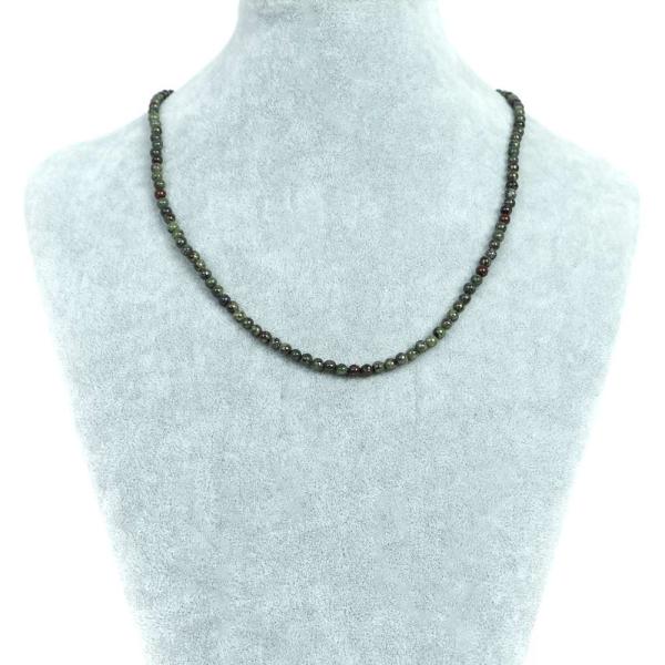 パワーストーン 天然石 シンプル シンプルストーンネックレス ドラゴンブラッドジャスパー 丸玉 4m...