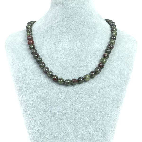 パワーストーン 天然石 シンプル シンプルストーンネックレス ドラゴンブラッドジャスパー 丸玉 10...