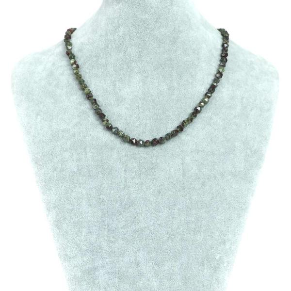 パワーストーン 天然石 シンプル シンプルストーンネックレス ドラゴンブラッドジャスパー ダイヤカッ...