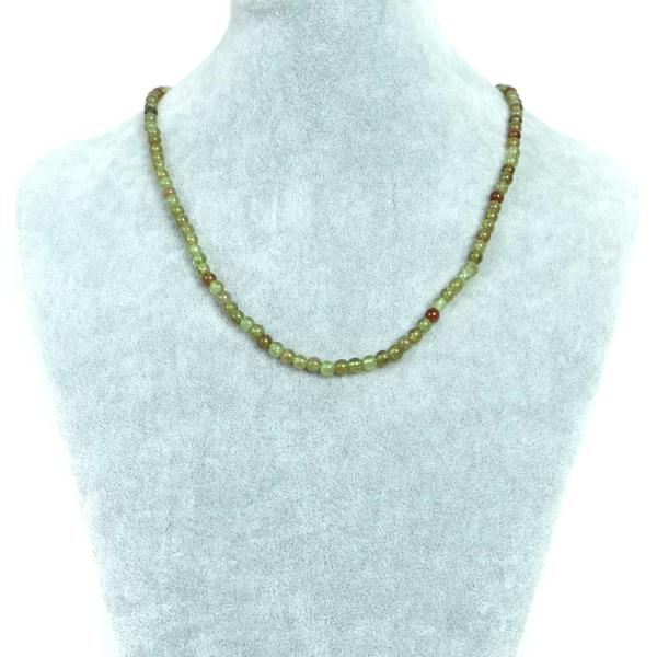 パワーストーン 天然石 シンプル シンプルストーンネックレス グリーンガーネット 丸玉 4.5mm