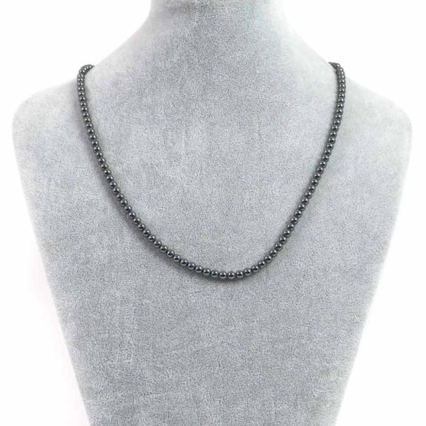 パワーストーン 天然石 シンプルストーンネックレス ヘマタイト丸玉4mm