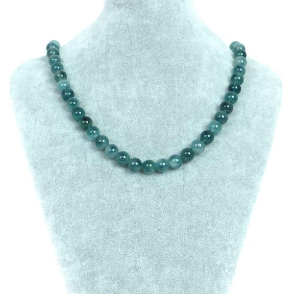 パワーストーン 天然石 シンプル シンプルストーンネックレス カラージェード(オーシャンブルーMIX...