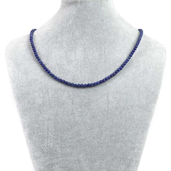 パワーストーン 天然石 シンプルストーンネックレス ラピスラズリ丸玉4mm