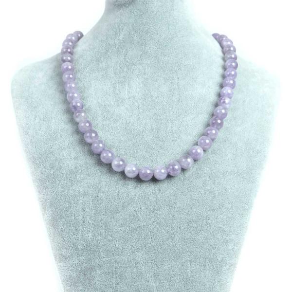 パワーストーン 天然石 シンプルストーンネックレス ラベンダーアメジスト丸玉10mm