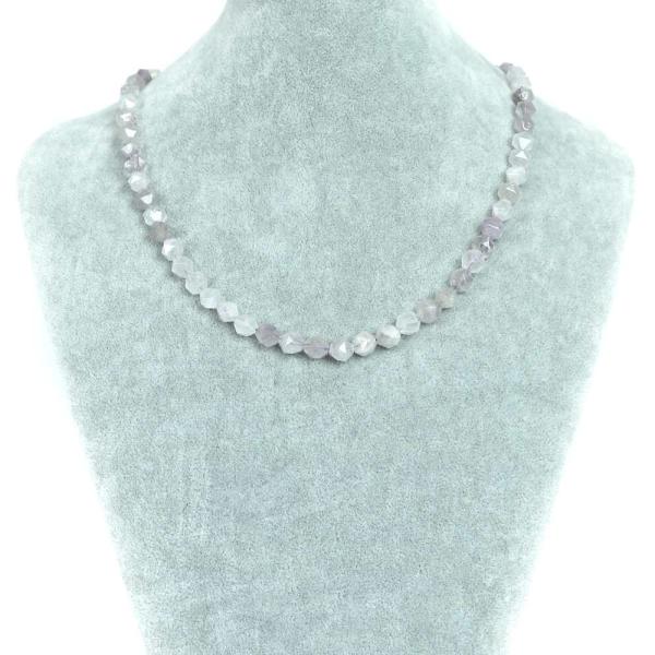 パワーストーン 天然石 シンプル シンプルストーンネックレス ラベンダーアメジスト ダイヤカット 8...