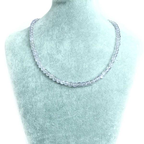 パワーストーン 天然石 シンプル ストーンネックレス ラベンダーアメジストAAクリア 丸玉 6ｍｍ