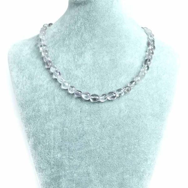 パワーストーン 天然石 シンプル ストーンネックレス ラベンダーアメジスト タンブル 横幅/約10ｍ...