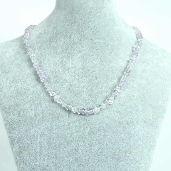 パワーストーン 天然石 シンプル ストーンネックレス ラベンダーアメジスト さざれ 横幅/約6ｍｍ