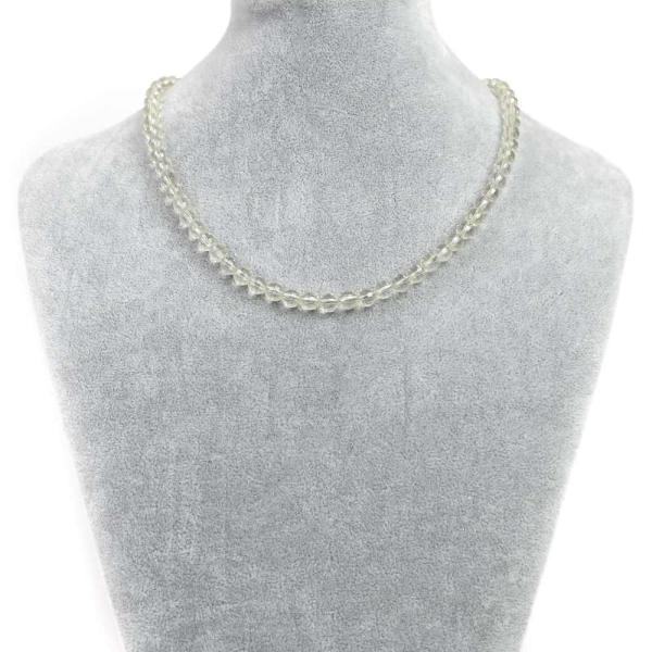 パワーストーン 天然石 シンプルストーンネックレス レモンクォーツカット6mm