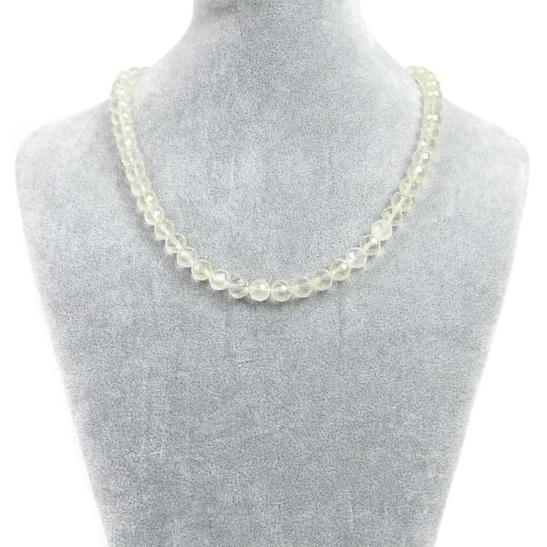 パワーストーン 天然石 シンプルストーンネックレス レモンクォーツカット8mm