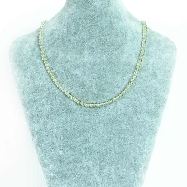 パワーストーン 天然石 シンプル ストーンネックレス レモンクォーツ 丸玉 4mm