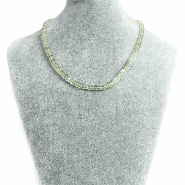 パワーストーン 天然石 シンプル ストーンネックレス レモンクォーツ ボタンカット 4×6mm