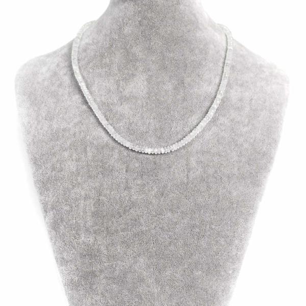 パワーストーン 天然石 シンプルストーンネックレス ローズクォーツ ボタンカット 2×4mm