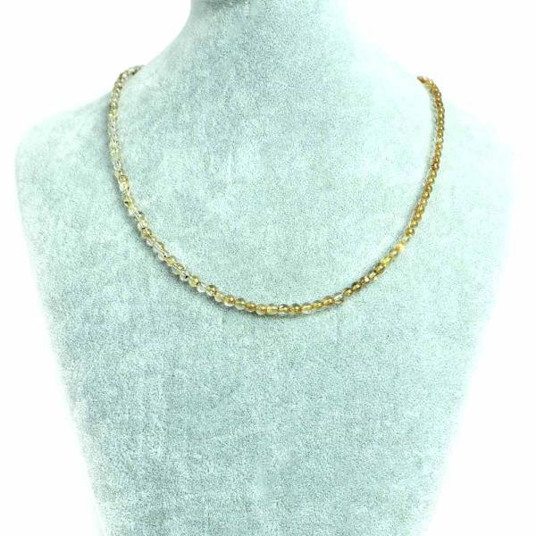 パワーストーン 天然石 シンプル ストーンネックレス ルチルクォーツ 丸玉 5ｍｍ