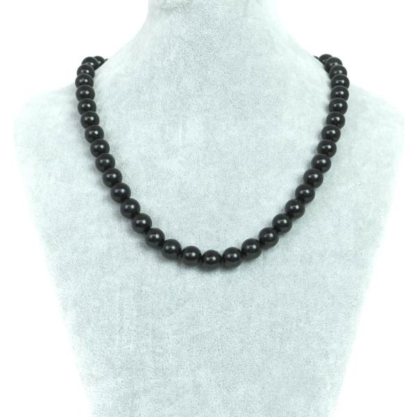 パワーストーン 天然石 シンプル シンプルストーンネックレス シュンガイト shungite ロシア...