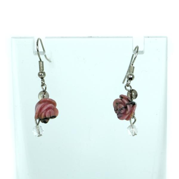 ピアス 天然石 パワーストーン レディース プチローズ ロードナイト