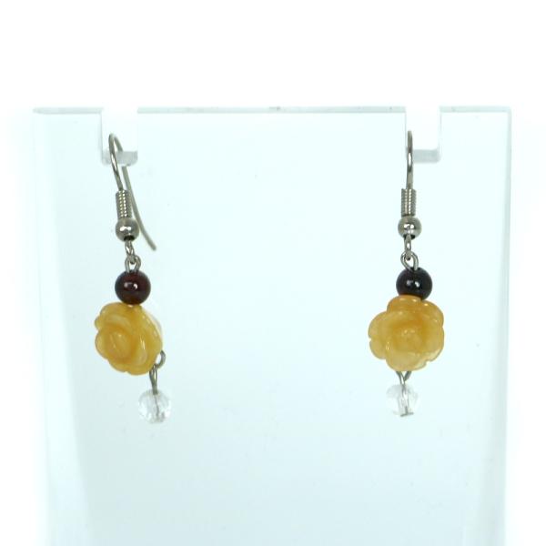 ピアス 天然石 パワーストーン レディース プチローズ アラゴナイト