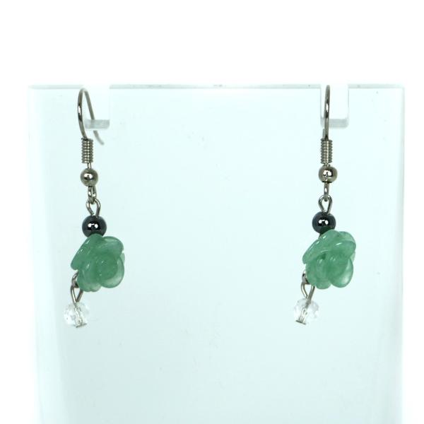 ピアス 天然石 パワーストーン レディース プチローズ アベンチュリン