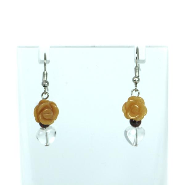 ピアス 天然石 パワーストーン レディース プチローズ アラゴナイト