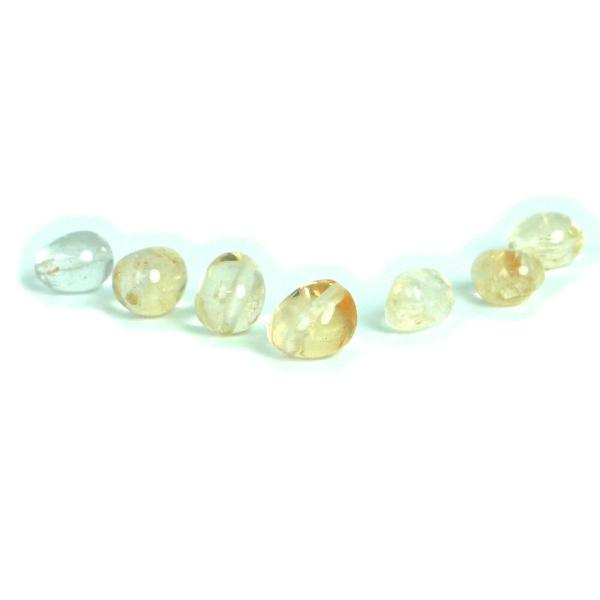 パワーストーン 天然石 ビーズ 5 粒売り シトリン タンブル 横幅/約10-12ｍｍ