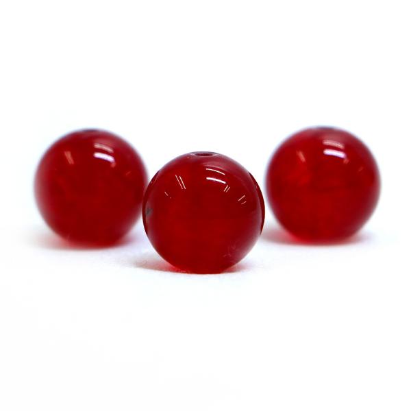 パワーストーン 天然石 ビーズ 1粒売り カラージェード(レッド・染め) 丸玉 12mm